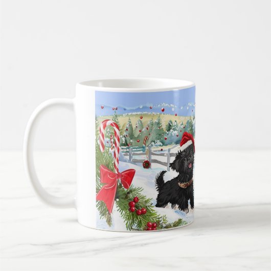 Mug Noël d'Affenpinscher (Gauche)