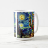 Mug Noël dans le désert Saguaro Cactus bleu vert (Devant droit)