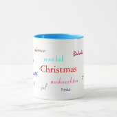 Mug Noël Dans Le Monde En Blanc Et Bleu II (Centre)