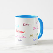 Mug Noël Dans Le Monde En Blanc Et Bleu II (Devant droit)