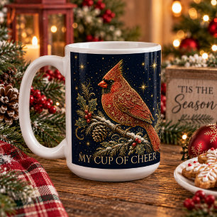 Mug Noël dans les Étoiles   Cardinal Rouge