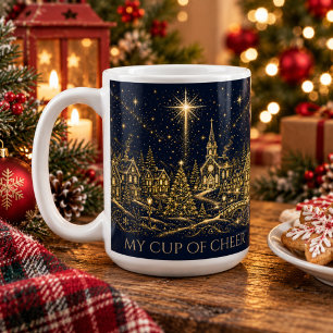 Mug Noël dans les étoiles Village de Noël