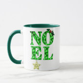 Mug NOEL dans un motif de sapin de Noël vert (Gauche)