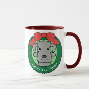 Mug Noël de Bedlington Terrier