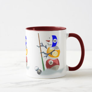 Mug Noël de bonhomme de neige de billards