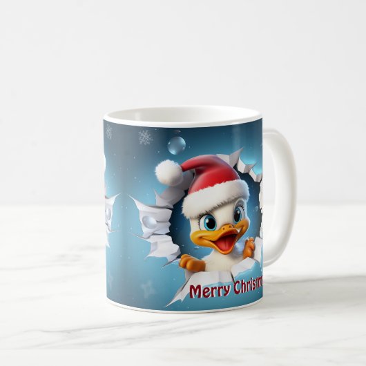 Mug Noël de canard 3D (Devant droit)