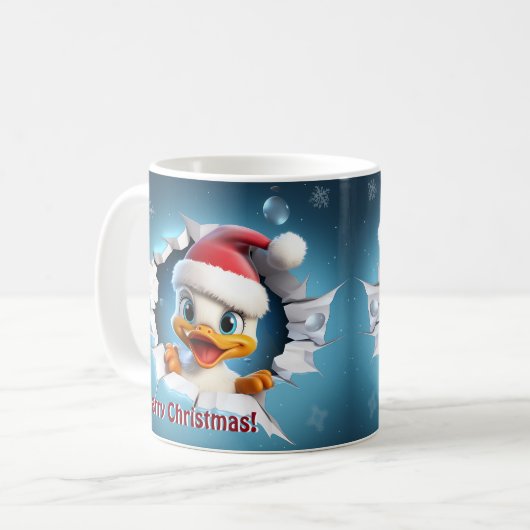 Mug Noël de canard 3D (Devant gauche)