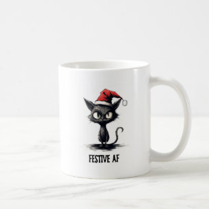 Mug Noël de chat drôle Festive AF