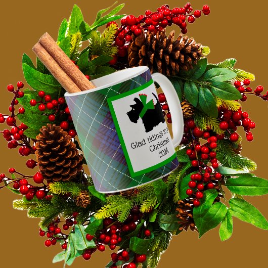 Mug Noël de Chien écossais noir customisé