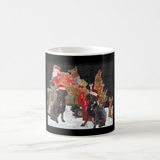Mug Noël de chiot de Labrador (Centre)