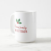 Mug Noël de famille rouge saint (Devant gauche)