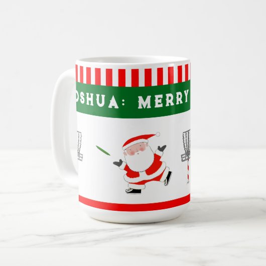 Mug Noël de golf sur disque (Devant gauche)