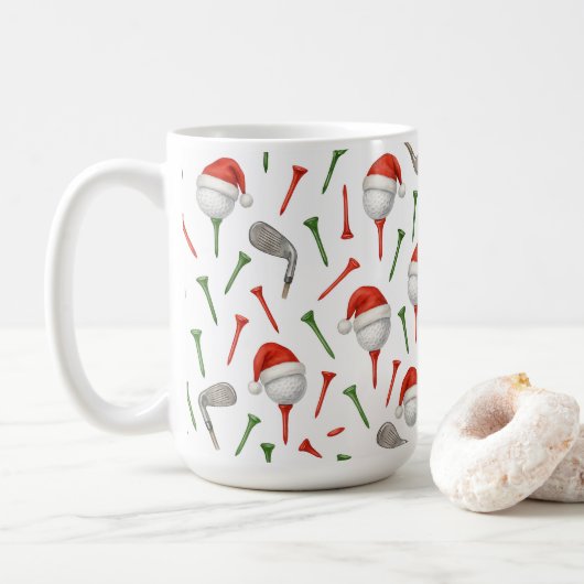 Mug Noël de golf sur le thème des cadeaux à la balle p (Avec donut)