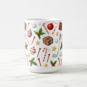 Mug Noël de golf sur le thème des cadeaux à la balle p