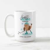 Mug Noël de hockey sur glace personnalisé (Gauche)