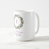 Mug Noël de la couronne de pin rustique (Devant droit)