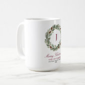 Mug Noël de la couronne de pin rustique (Devant gauche)