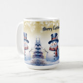 Mug Noël de la forêt d'hiver | Or (Devant gauche)
