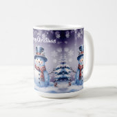 Mug Noël de la forêt d'hiver | Pourpre (Devant droit)