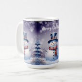 Mug Noël de la forêt d'hiver | Pourpre (Devant gauche)