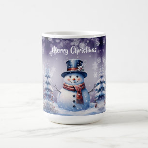 Mug Noël de la forêt d'hiver   Pourpre