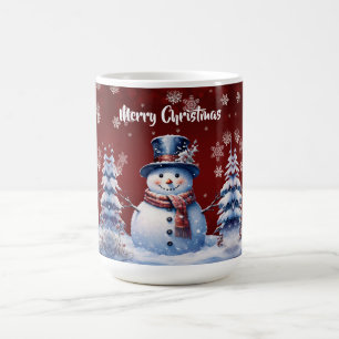 Mug Noël de la forêt d'hiver Red