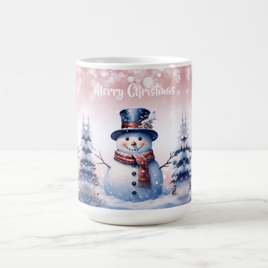 Mug Noël de la forêt d'hiver | Rose (Centre)