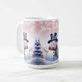 Mug Noël de la forêt d'hiver | Rose (Devant gauche)