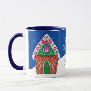 Mug Noël de la maison de pain d'épices d'hiver