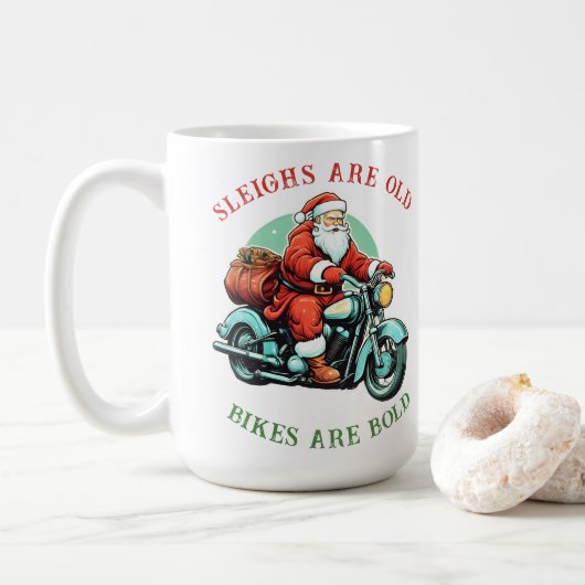Mug Noël de la moto Santas Joyride (Avec donut)