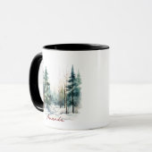 Mug Noël de la pinède vert pâle (Devant gauche)