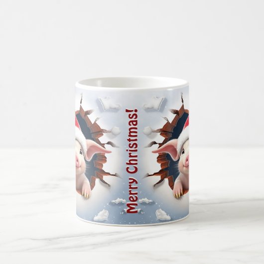 Mug Noël de la puce 3D (Centre)
