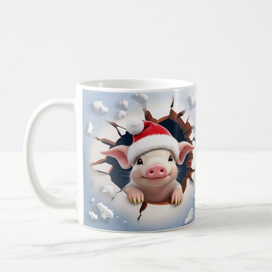 Mug Noël de la puce 3D (Gauche)