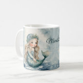 Mug Noël de la sirène d'hiver mignonne (Devant gauche)