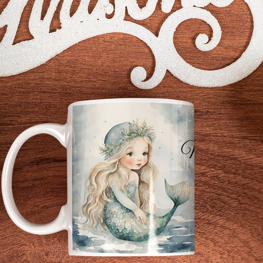 Mug Noël de la sirène d'hiver mignonne