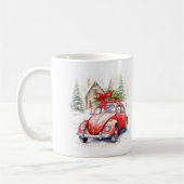 Mug Noël de la voiture Vintage (Gauche)