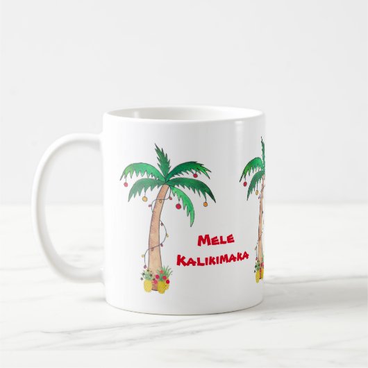 Mug Noël de l'ananas Mele Kalikimaka Palm Tree (Gauche)