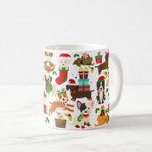Mug Noël de mignon chien chiot (Devant droit)
