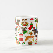 Mug Noël de mignon chien chiot (Centre)