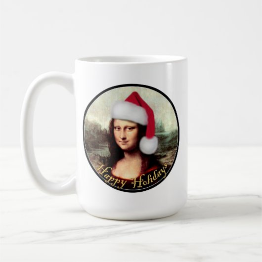 Mug Noël de Mona Lisa Santa Hat (Gauche)