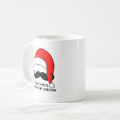 Mug Noël de moustache - Staching par la neige (Devant gauche)