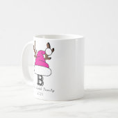 Mug Noël de Noël rose et monogramme (Devant gauche)