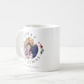 Mug Noël de photo botanique moderne (Devant gauche)