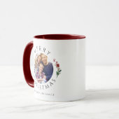 Mug Noël de photo botanique moderne (Devant gauche)