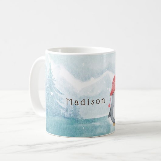 Mug Noël de Pingouin idiot (Devant gauche)