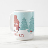 Mug Noël de pingouin personnalisé (Devant gauche)