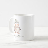 Mug Noël de pingouin personnalisé mignon (Devant gauche)