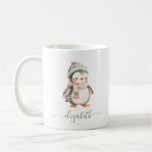 Mug Noël de pingouin personnalisé mignon (Gauche)