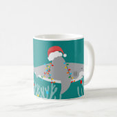 Mug Noel de requin drôle avec nom (Devant droit)