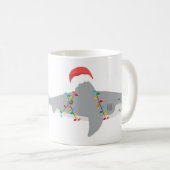 Mug Noel de requin drôle avec nom (Devant droit)